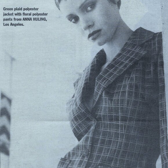 Green plaid duster by Anna Huling. - Picture 1 of 12